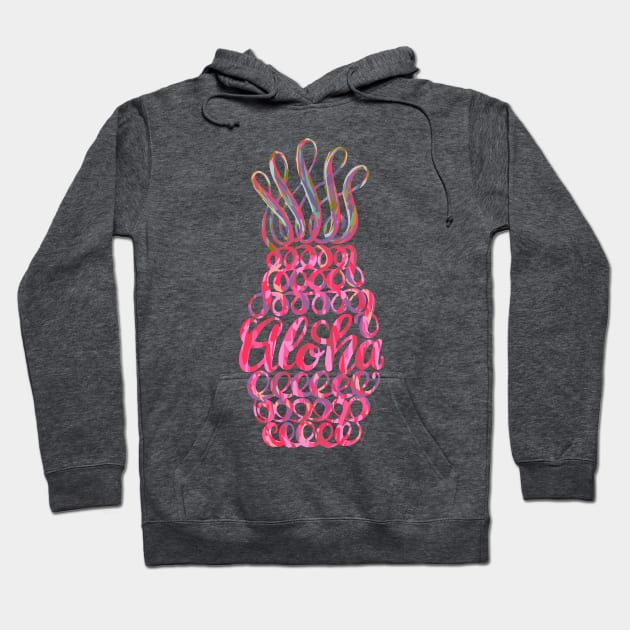 Cute Pink Pineapple Hawaii Aloha Unique Design Hoodie by DoubleBrush